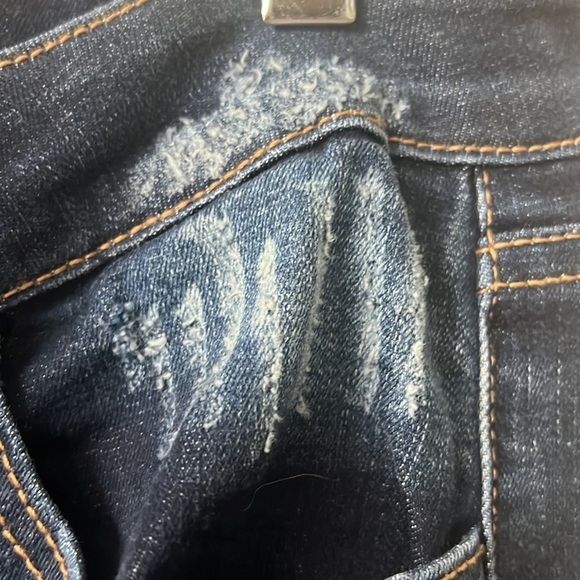 Kancan distressed, leopard cuffs, blue jeans Sz 11/29 - Picture 4 of 10